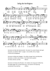 "Selig die Verfolgten" - Noten und Text "Selig die Verfolgten" - Noten und Text